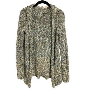 Anthropologie Moth Marled‎ Knit Open Hooded Cardigan Size M